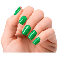 Láminas De Uñas De Gel Jade Glitter Glam Glitter Verde 20 U