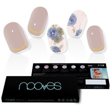 Láminas De Uñas De Gel Elegant Floral Premium Luxe Metallic 20 U