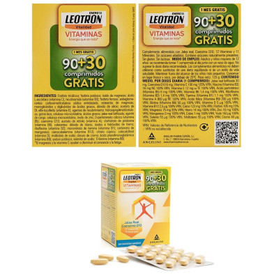 Leotron Vitaminas Comprimidos 90 + 30 De Regalo 120 U