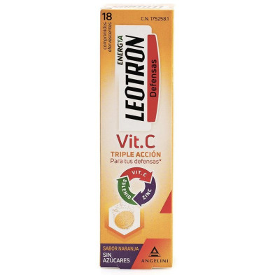 Vitamina C Triple Acción Comprimidos Efervescentes Naranja 18 U