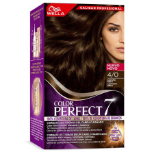 Wella Color Perfect 7 Kit 100% Cobertura De Canas 4/0 Castaño Medio