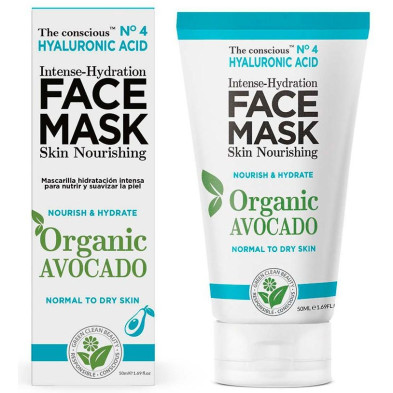 Hyaluronic Acid Intense-Hydration Face Mask Organic Avocado 50 Ml