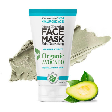 Hyaluronic Acid Intense-Hydration Face Mask Organic Avocado 50 Ml