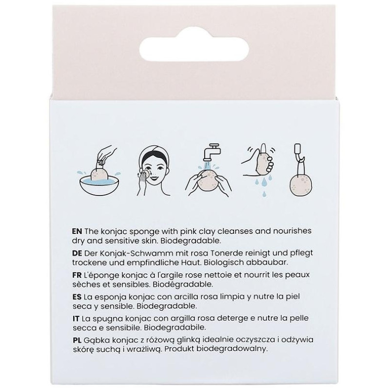 Ilū Konjac Sponge Pink Clay 1Ud