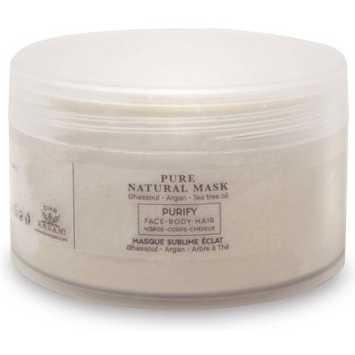 Mascarilla Natural Aceite De Argán Puro Y Ghassoul 200 Ml
