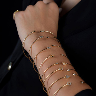 Rígida Coney Pulsera Oro Brillo 1 U