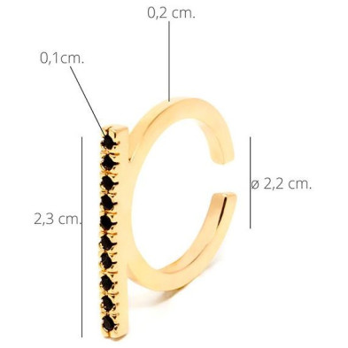 Manhattan Black Anillo Oro Brillo 1 U