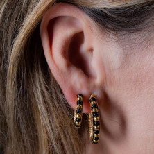 Etiopia Rojo 3Cm Pendientes Oro Brillo 1 U