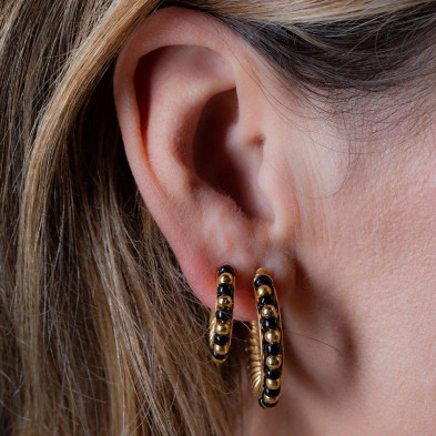 Etiopia Rojo 2Cm Pendientes Oro Brillo 1 U