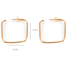 Moore Cuadrados Pendientes Oro Brillo 1 U