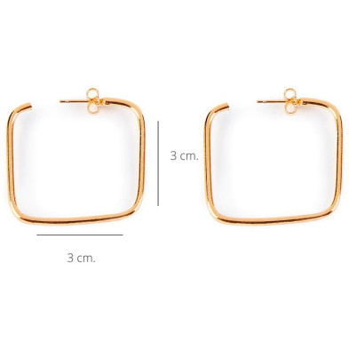 Moore Cuadrados Pendientes Oro Brillo 1 U