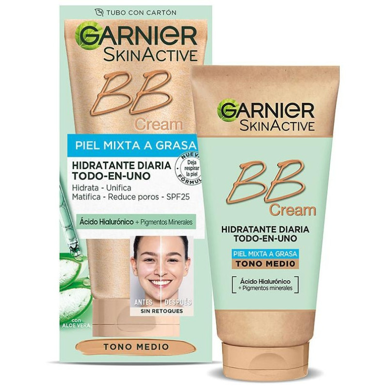 Garnier Skinactive Bb Cream Piel Mixta Grasa Spf25 Medium 50Ml