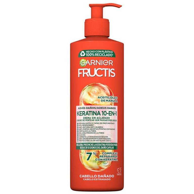 Garnier Fructis Keratina 10 En 1 Crema Sin Aclarado 400Ml Garnier Fructis Keratina 10 En 1 Crema Sin Aclarado 400Ml