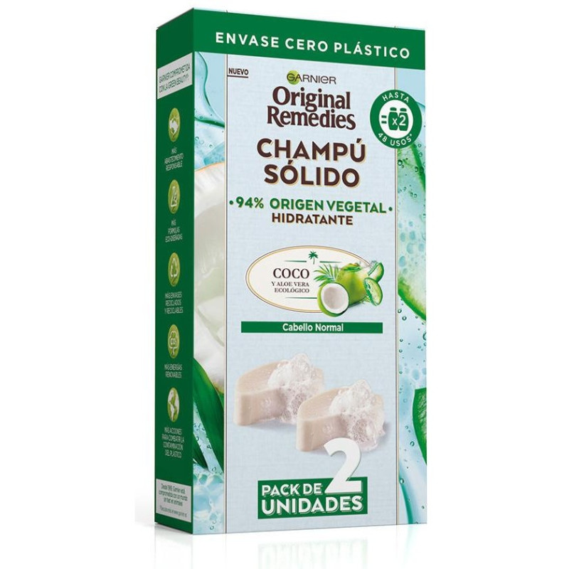 Garnier Original Remedies Champú Sólido Hidratante De Coco 2X60G