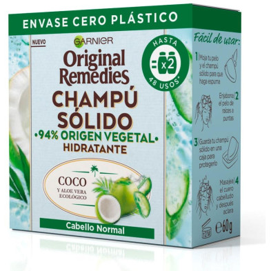 Garnier Original Remedies Champú Sólido Hidratante De Coco 60G