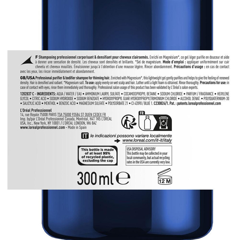 L'Oréal Serioxyl Advanced Purifier Bodifier Shampoo 300Ml