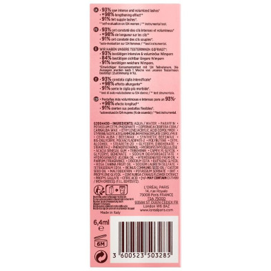 L'Oreal Lash Paradise Máscara De Pestañas 01 Negra 64Ml