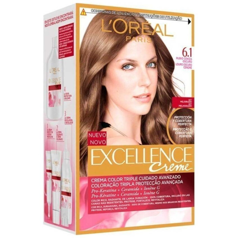 Excellence Creme Tinte 6,1 Rubio Oscuro Ceniza 192 Ml