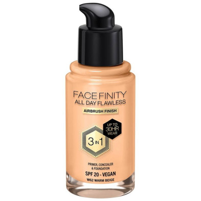 Facefinity All Day Flawless 3 In 1 Foundation W62-Warm Beige 30 Ml