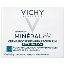 Vichy Minéral 89 Crema Boost Hidratación 72H Rica 50Ml