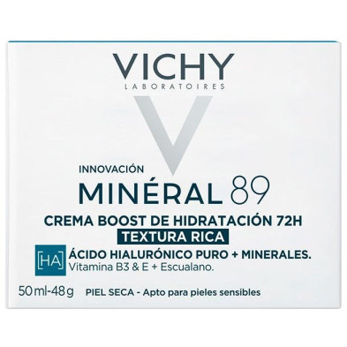 Vichy Minéral 89 Crema Boost Hidratación 72H Rica 50Ml