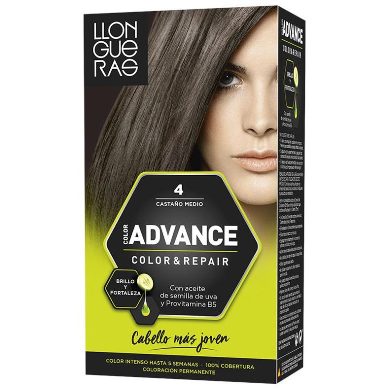 Llongueras Color Advance Tinte De Cabello N4 Castaño Medio1Ud