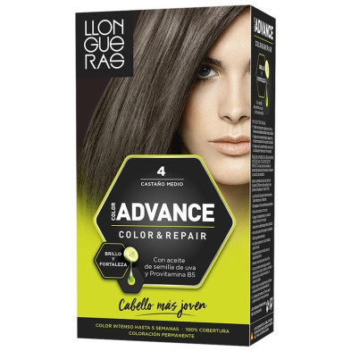 Llongueras Color Advance Tinte De Cabello N4 Castaño Medio1Ud