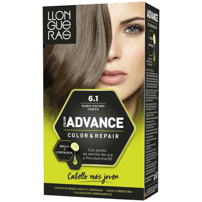 Llongueras Set Color Advance 61-Rubio Oscuro Ceniza