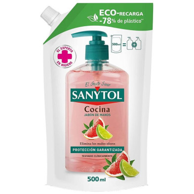 Sanytol Recambio Jabón Antibacteriano Cocina Eco 500 Ml