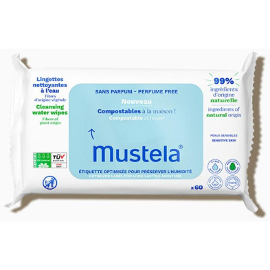 Bebé-Niño Toallitas Al Agua Sin Perfume Compostables En Casa 60 U Bebé-Niño Toallitas Al Agua Sin Perfume Compostables En Casa 60 U