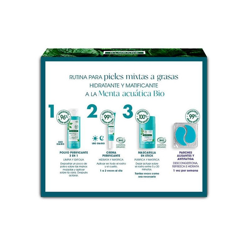 Klorane Mascarilla En Stick Purificante A La Menta Bio 50 Ml + Parches Alisantes Antifatiga