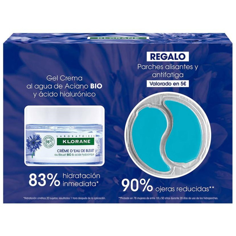 Klorane Gel Crema Al Agua De Aciano Bio 50Ml + Parches Alisantes Antifatiga