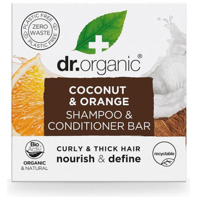 Dr. Organic Coco Naranja Champú Acondicionador Sólido 75G