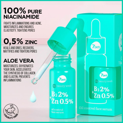 7Days My Beauty Week B3 2% + Zn 0.5% Moisturizing Serum 20Ml