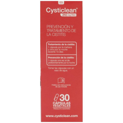 Cysticlean Clásico 240 Mg De Pac Y Arándano Rojo Cápsulas 30 U
