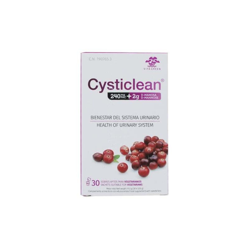 Cysticlean D-Manosa Con 240Mg Pac Y Arándano Rojo Sobres 30 U