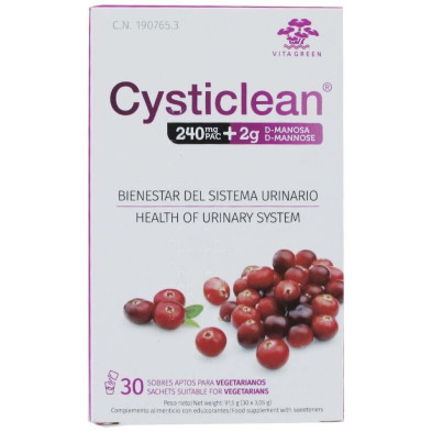 Cysticlean D-Manosa Con 240Mg Pac Y Arándano Rojo Sobres 30 U