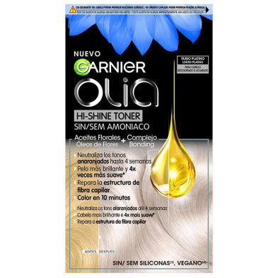 Olia Hi Shine Toner Coloración Semipermanente Neutralizador De Tonos 10.01 Rubio Platino 3 Pz