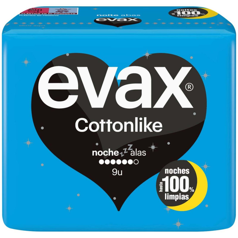 Evax Cottonlike Compresas Alas Noche 9Uds Evax Cottonlike Compresas Alas Noche 9Uds