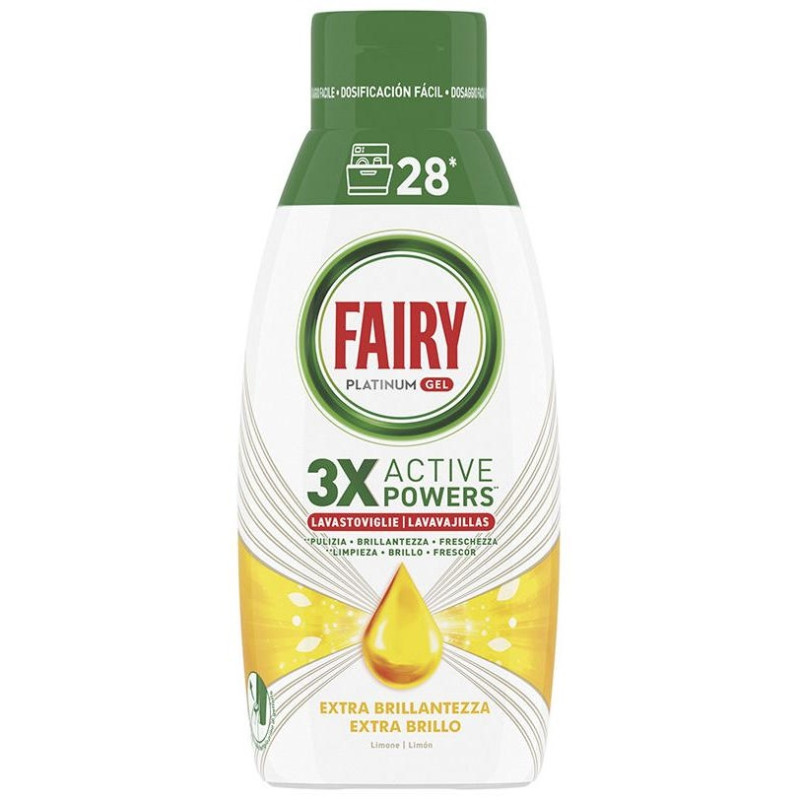 Fairy Platinum Gel Máquina Limón 28 Lavados