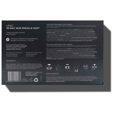 Unic30-Day Skin Miracle Shot Night Detox Ampoules, Tratamientos Faciales Unicskin - Perfumes Club